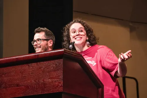Directors sharing the podium between songs